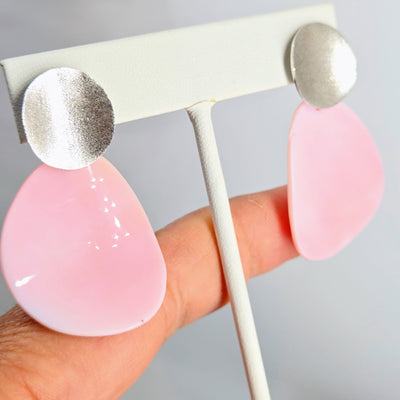 "Conch Petals" 1.75" Earrings - Conch Shell, Anti-tarnish Sterling