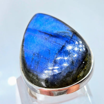 "Old Blue" Adjustable Sz Ring - Labradorite, Sterling