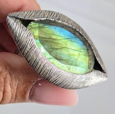 "Side Eye" Ring - Labradorite, Sterling