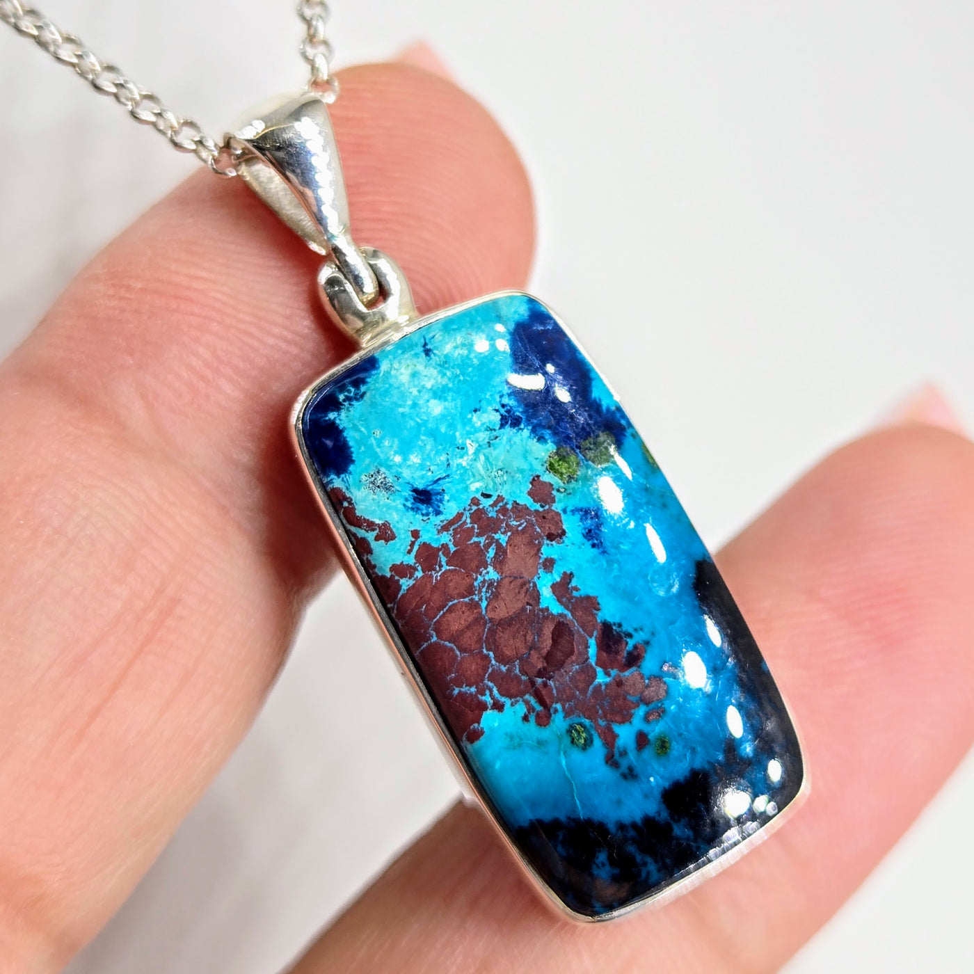 "The Reef" - Pendant Necklace - Shattukite, Sterling