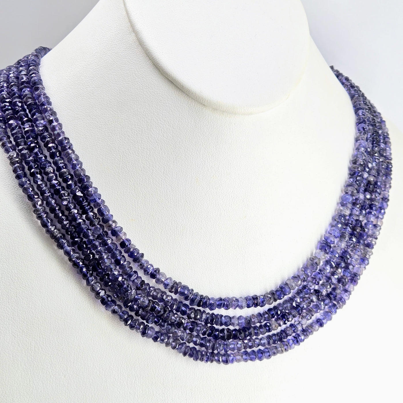 "Iris Blossoms" 20" Necklace - Iolite, Sterling