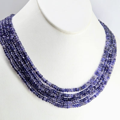 "Iris Blossoms" 20" Necklace - Iolite, Sterling