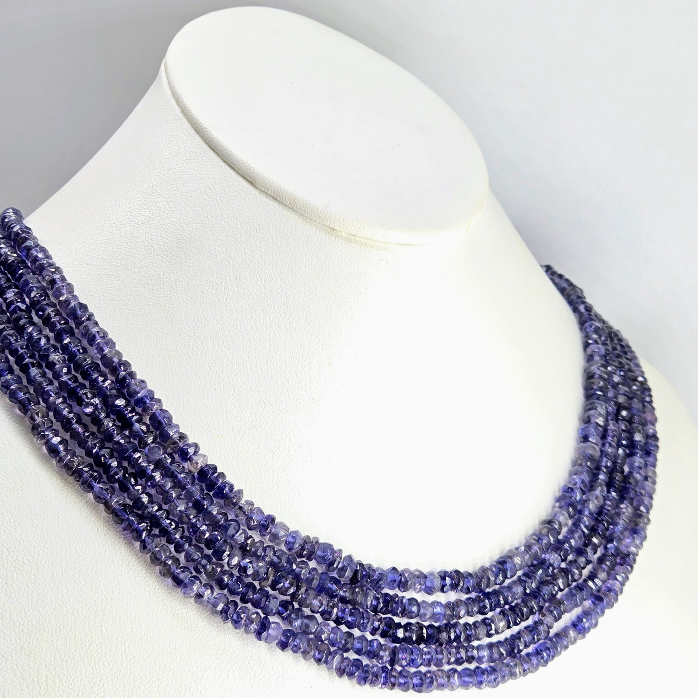 "Iris Blossoms" 20" Necklace - Iolite, Sterling