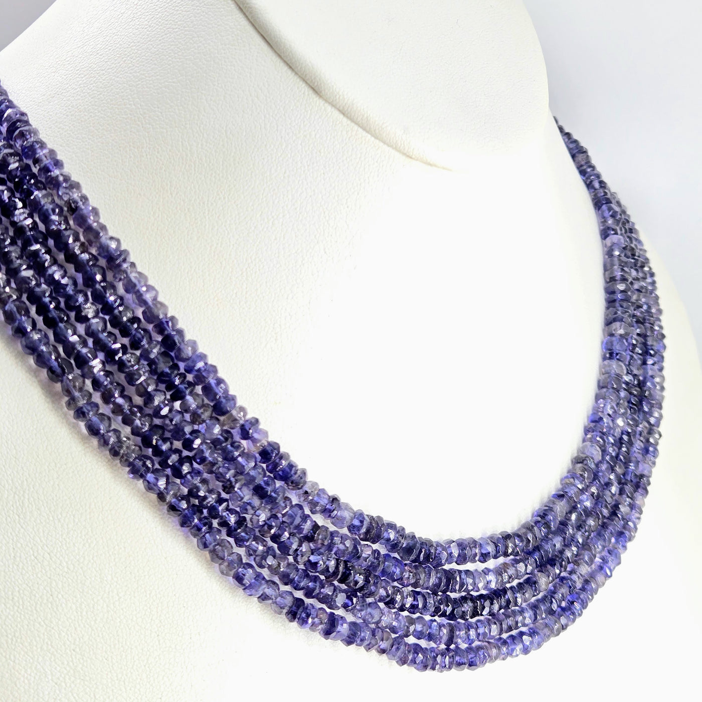 "Iris Blossoms" 20" Necklace - Iolite, Sterling
