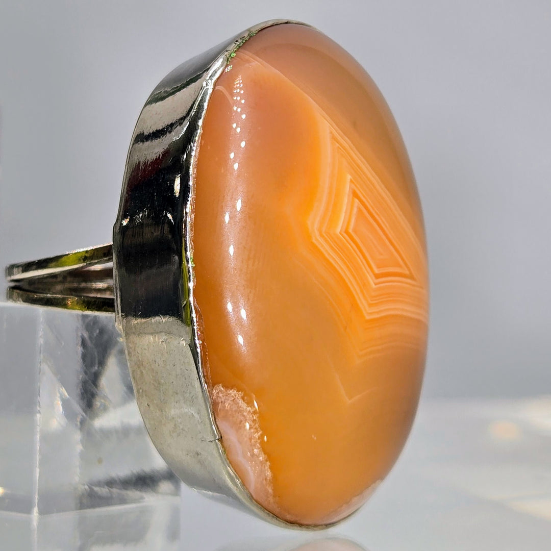 "Big, Fat Pumpkin Latte" Adj. Sz Ring - Agate