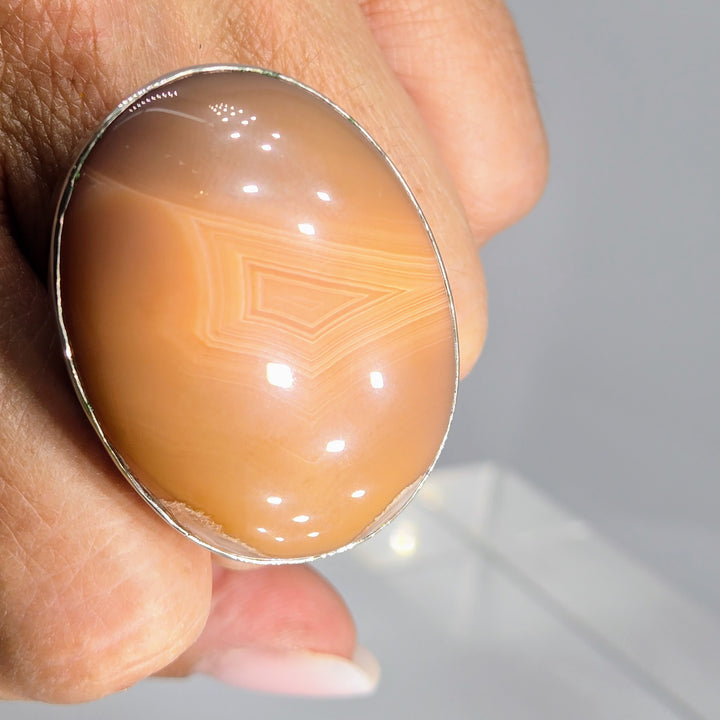 "Big, Fat Pumpkin Latte" Adj. Sz Ring - Agate