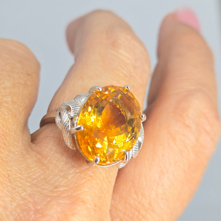 "Hot Toddy" Sz 8 Ring - Madeira Citrine, Sterling