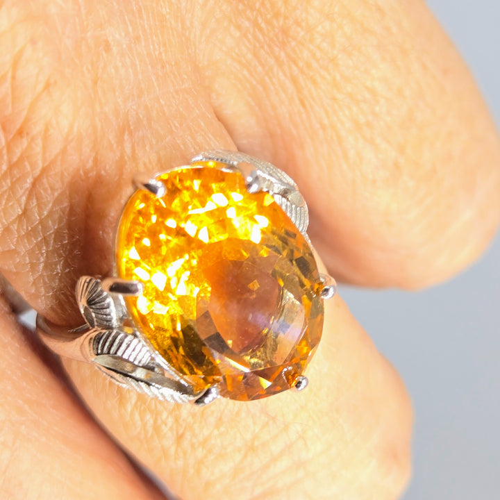 "Hot Toddy" Sz 8 Ring - Madeira Citrine, Sterling