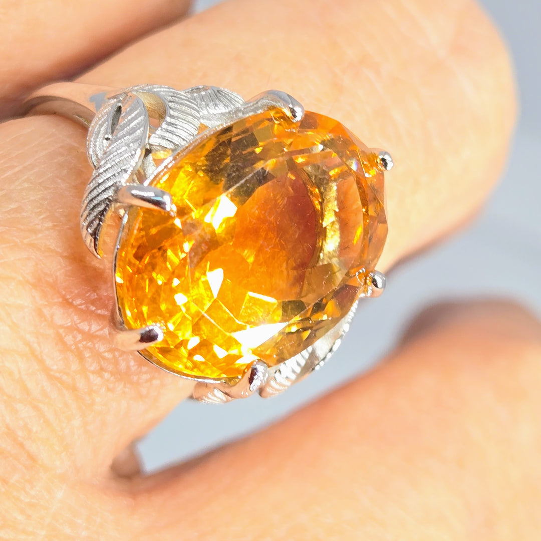 "Hot Toddy" Sz 8 Ring - Madeira Citrine, Sterling