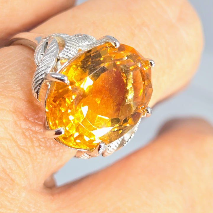 "Hot Toddy" Sz 8 Ring - Madeira Citrine, Sterling