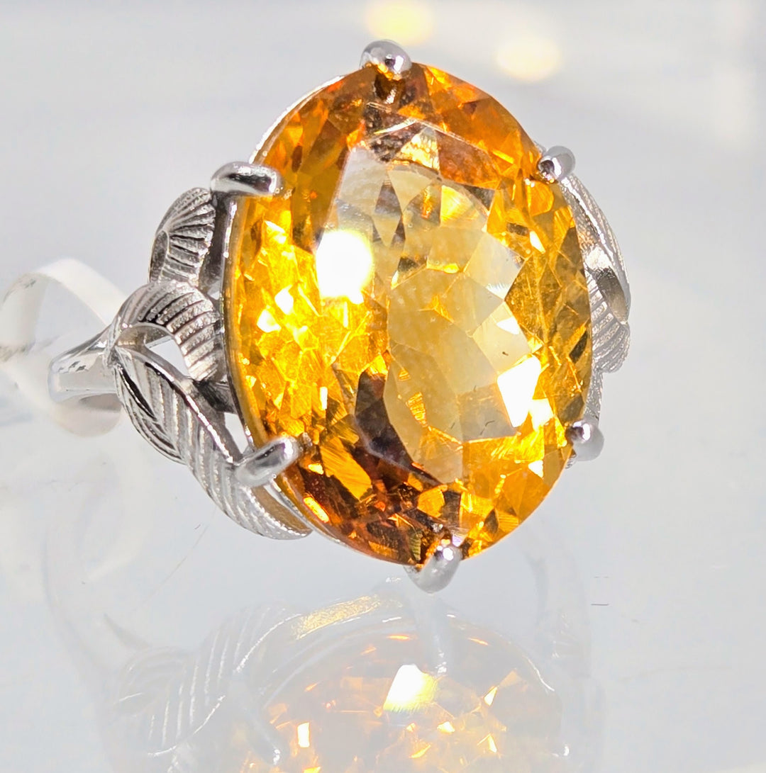 "Hot Toddy" Sz 8 Ring - Madeira Citrine, Sterling