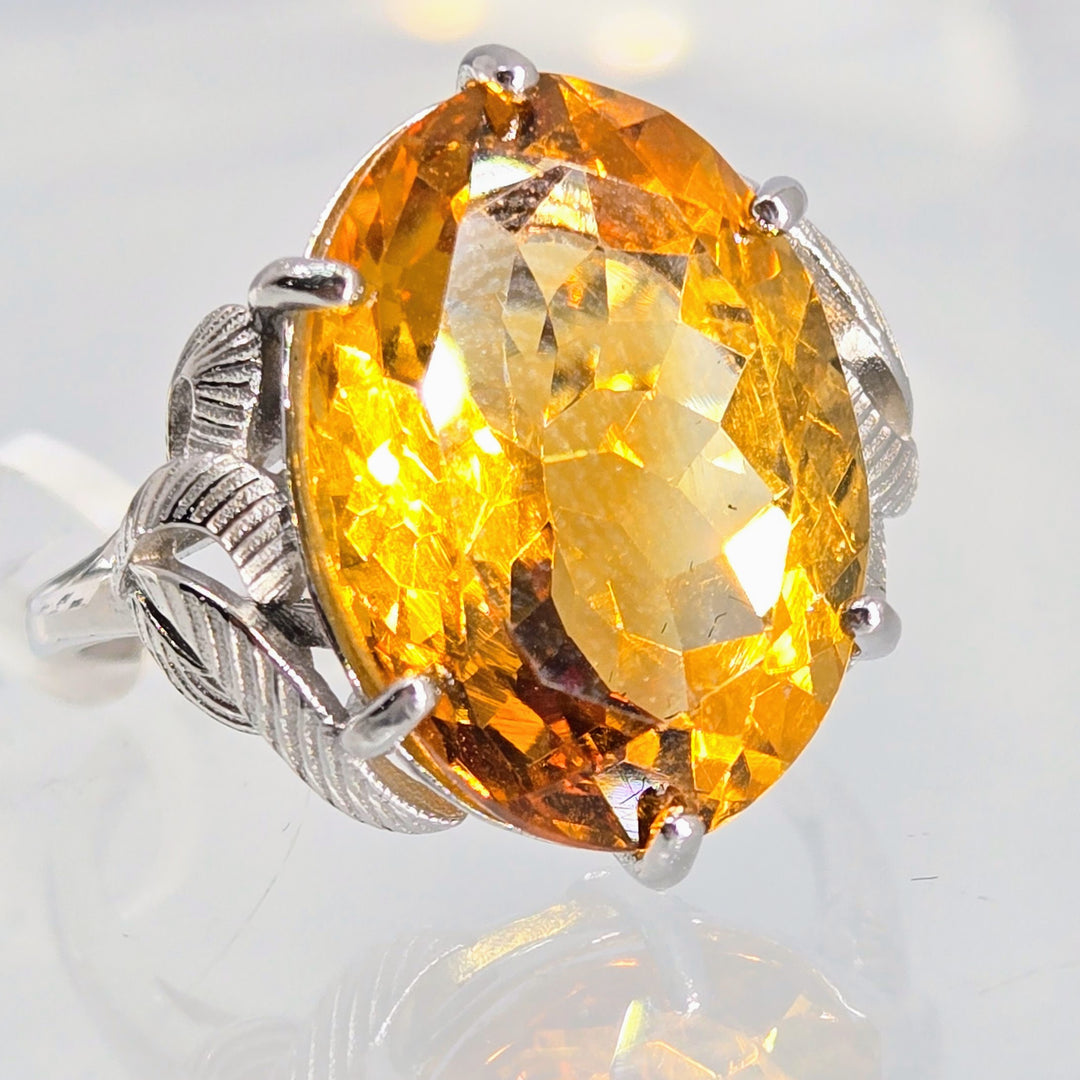 "Hot Toddy" Sz 8 Ring - Madeira Citrine, Sterling