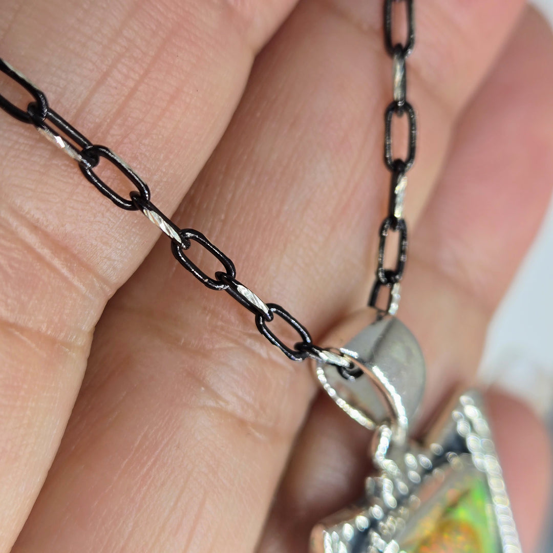 "Verdantist" Pendant Necklace - Opal, Sterling