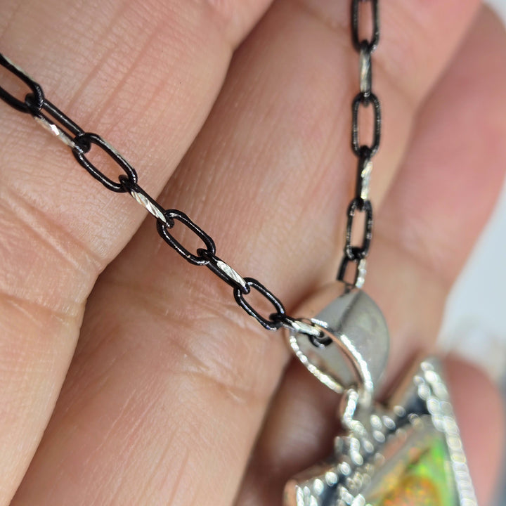 "Verdantist" Pendant Necklace - Opal, Sterling