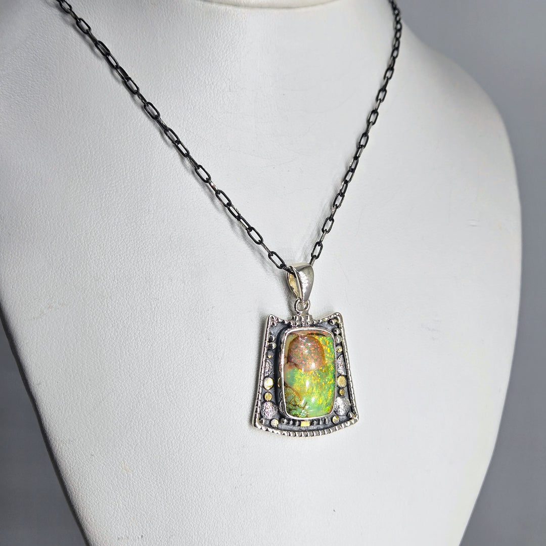 "Verdantist" Pendant Necklace - Opal, Sterling