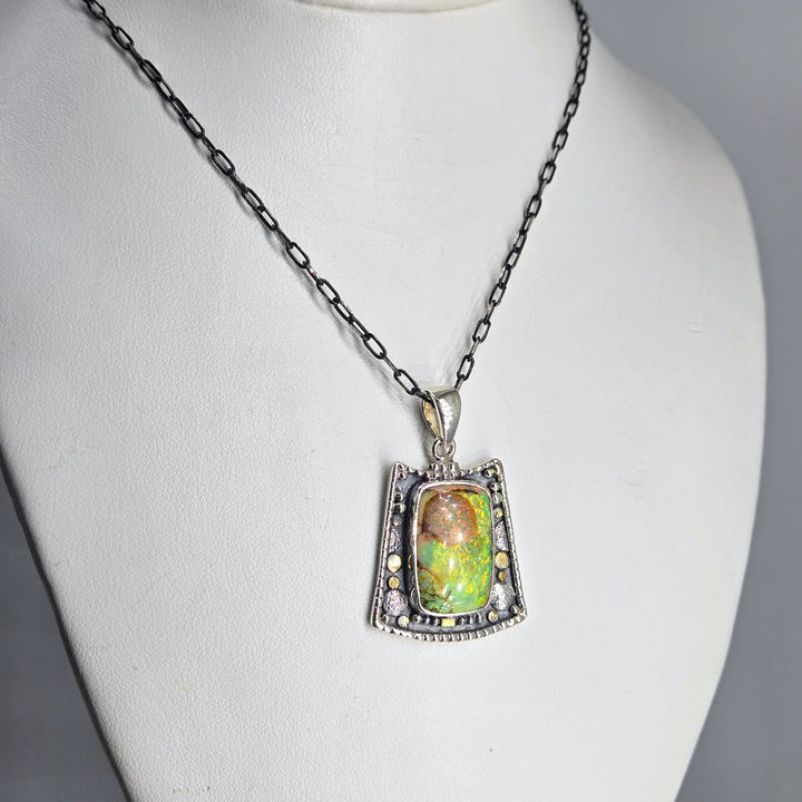 "Verdantist" Pendant Necklace - Opal, Sterling