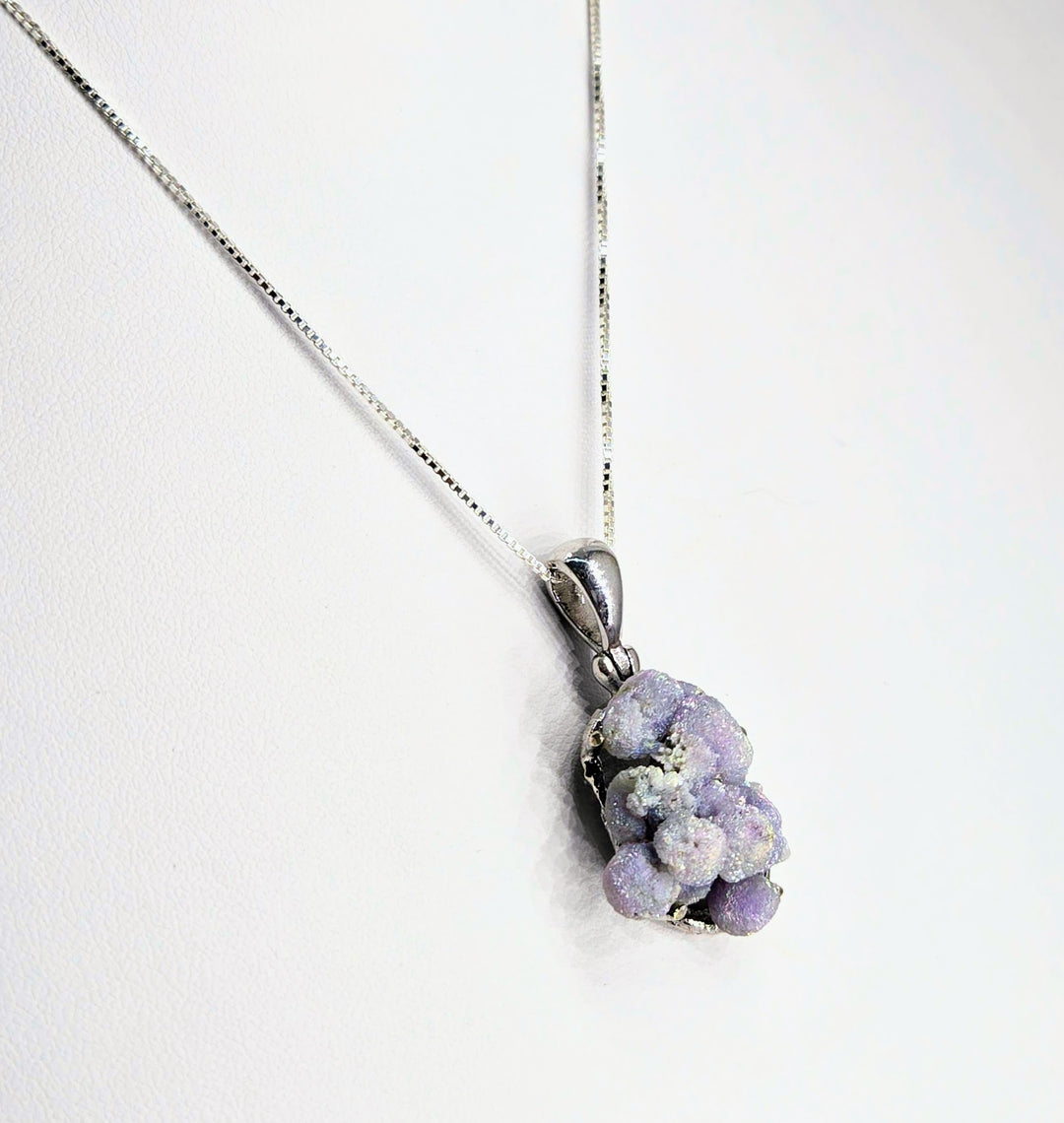"Cluster" Pendant Necklace - Botryoidal Grape Druzy Agate, Sterling