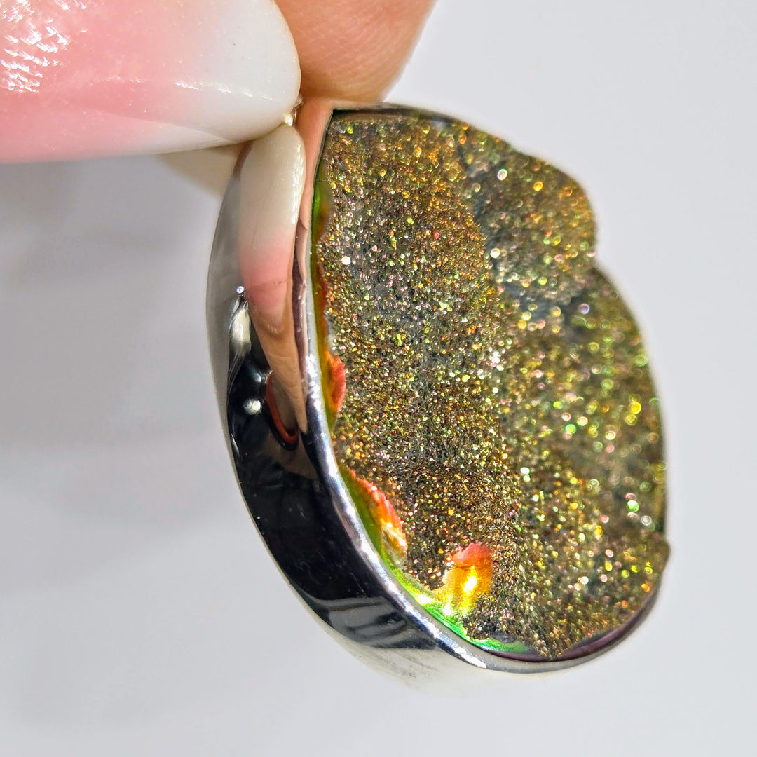 "Sundown Sparkles" Pendant Necklace - Titanium Druzy, Sterling