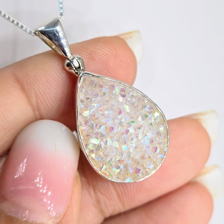 "Sugar-Spice!" Pendant Necklace - Druzy, Sterling