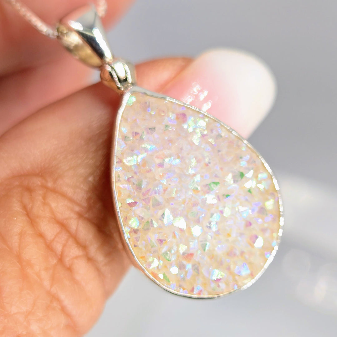 "Sugar-Spice!" Pendant Necklace - Druzy, Sterling