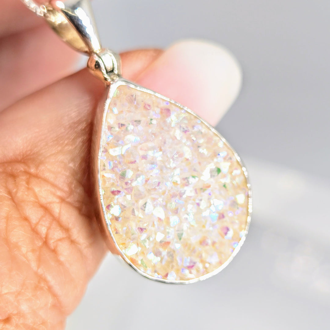 "Sugar-Spice!" Pendant Necklace - Druzy, Sterling