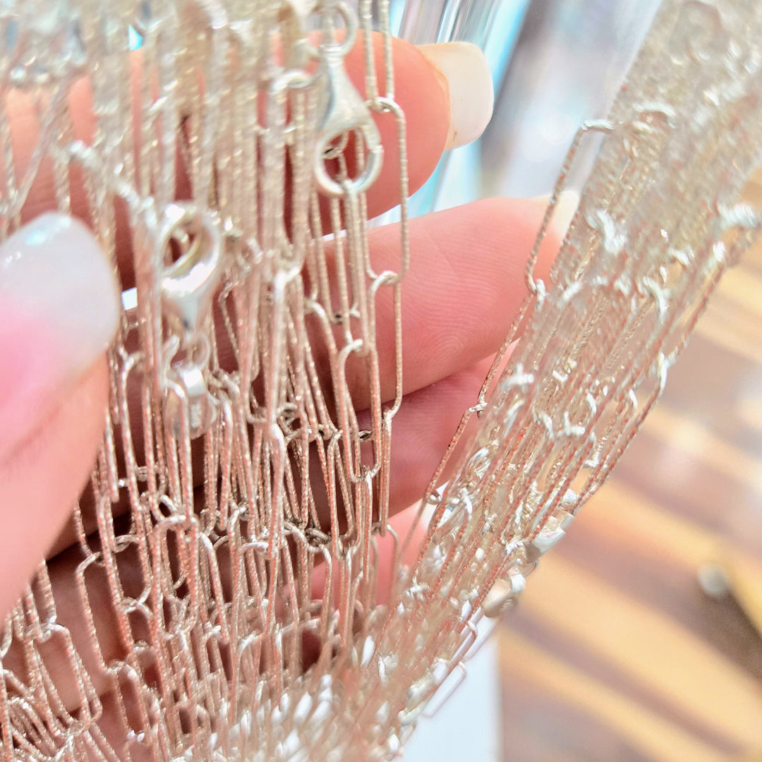"Paperclip Chain" 4mm Necklace - Sterling