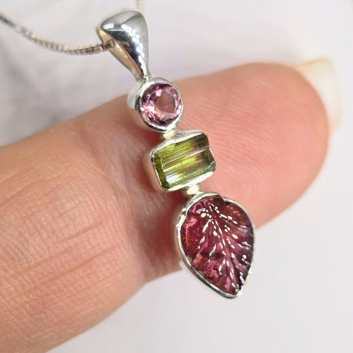 "Berry Beautiful" Pendant Necklace - Tourmaline, Sterling