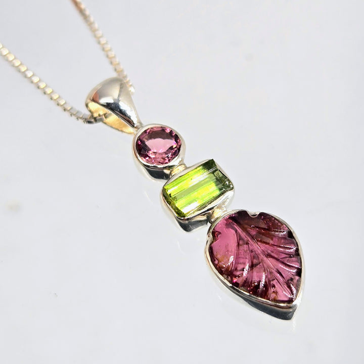 "Berry Beautiful" Pendant Necklace - Tourmaline, Sterling