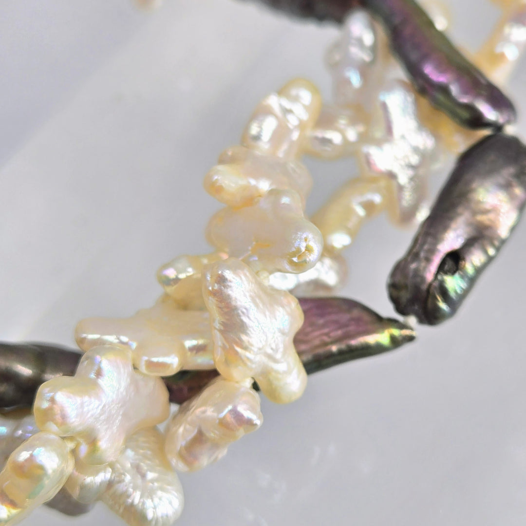 "Cross-My-Heart" 18" - 20" Necklace - Pearls, Sterling