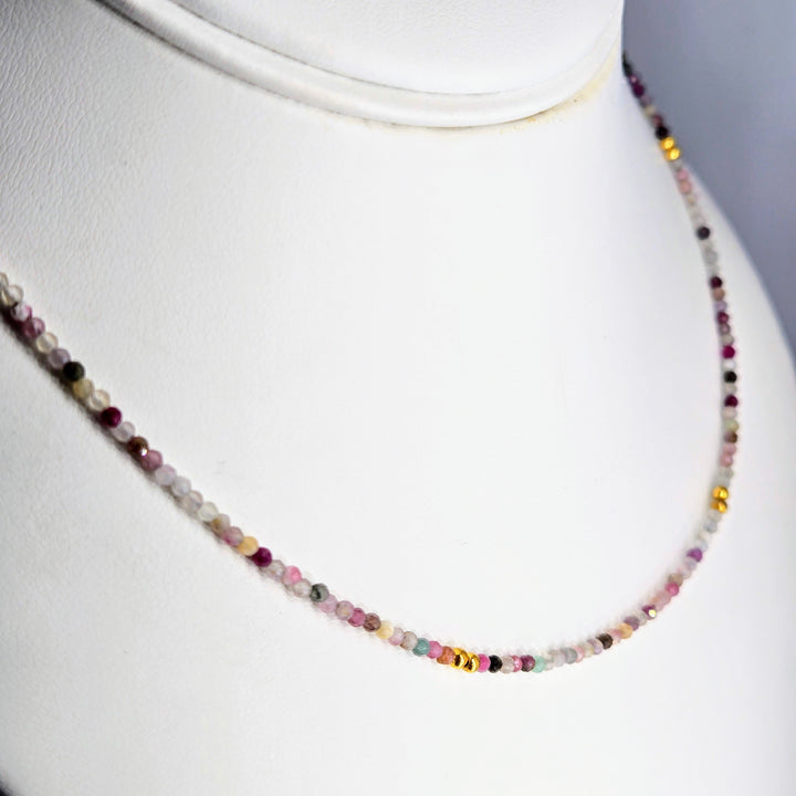 "Tourmaline Treasure Gem Strand" 16" to 18" Necklace - Tourmaline, Sterling
