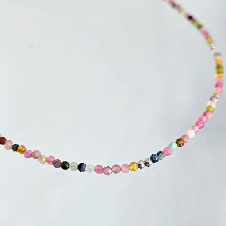 "Tourmaline Treasure Gem Strand" 16" to 18" Necklace - Tourmaline, Sterling