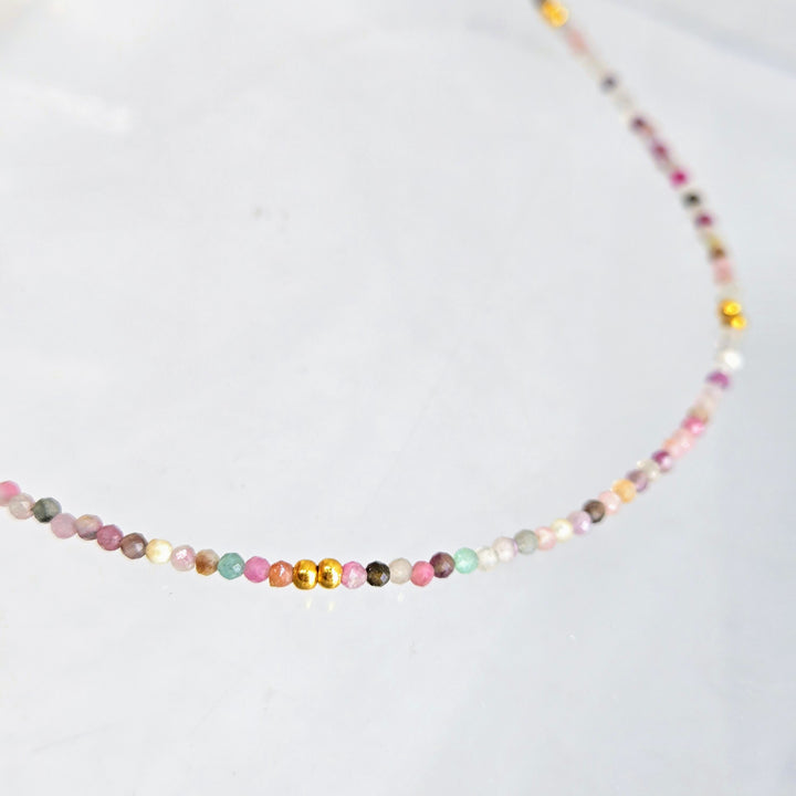 "Tourmaline Treasure Gem Strand" 16" to 18" Necklace - Tourmaline, Sterling