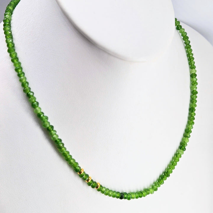 "Tourmaline Treasure" 18" Necklace -  Green Tourmaline, Sterling