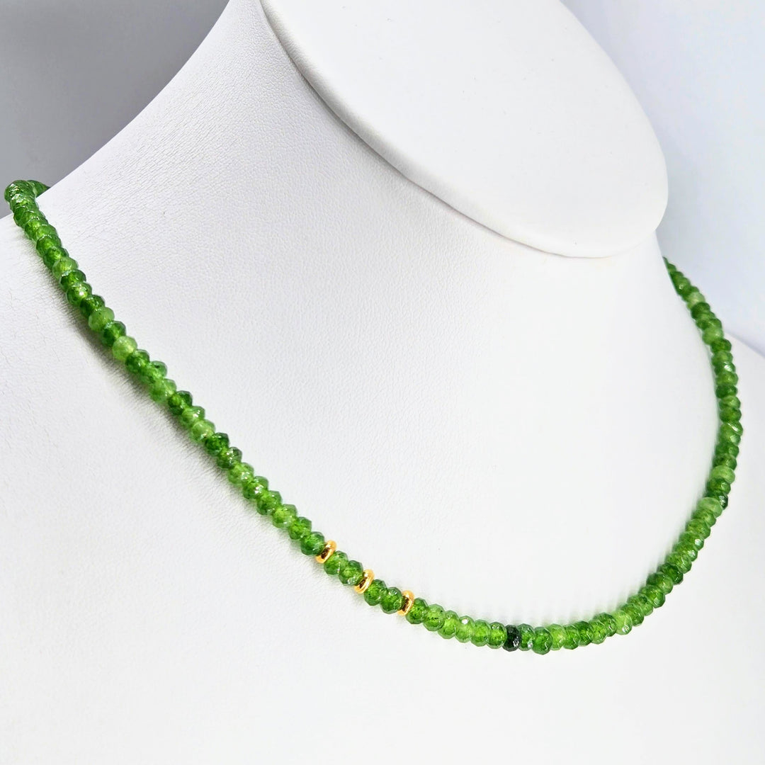 "Tourmaline Treasure" 18" Necklace -  Green Tourmaline, Sterling