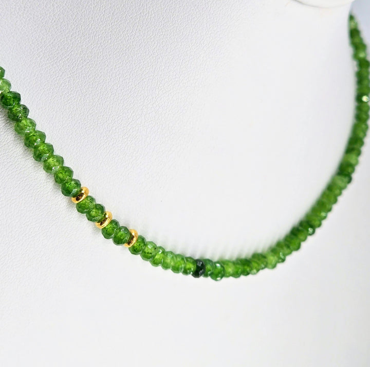 "Tourmaline Treasure" 18" Necklace -  Green Tourmaline, Sterling