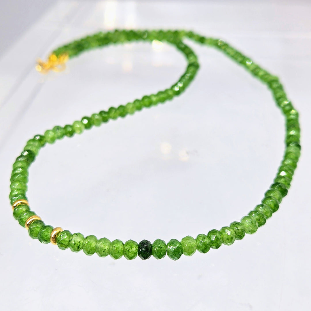 "Tourmaline Treasure" 18" Necklace -  Green Tourmaline, Sterling