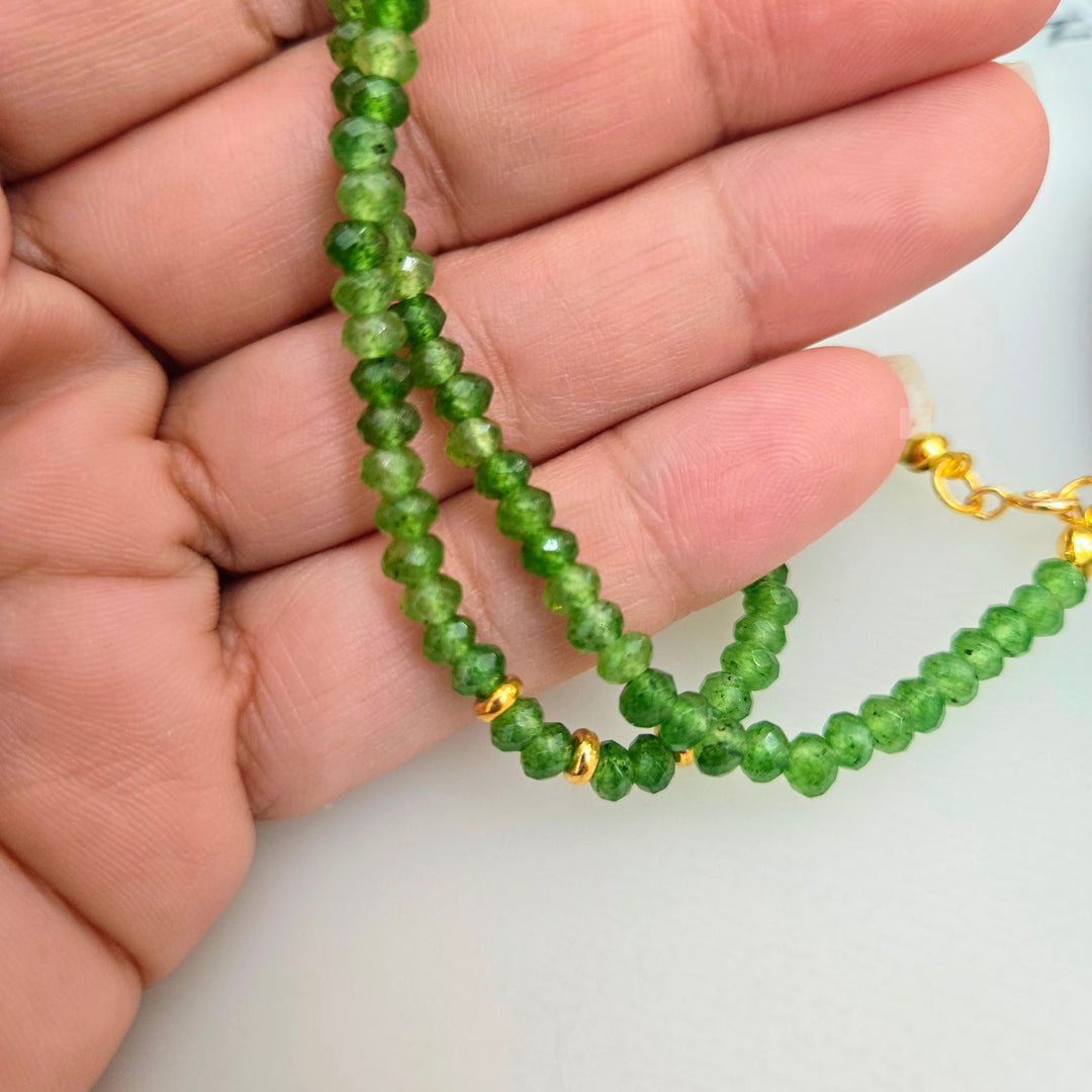 "Tourmaline Treasure" 18" Necklace -  Green Tourmaline, Sterling