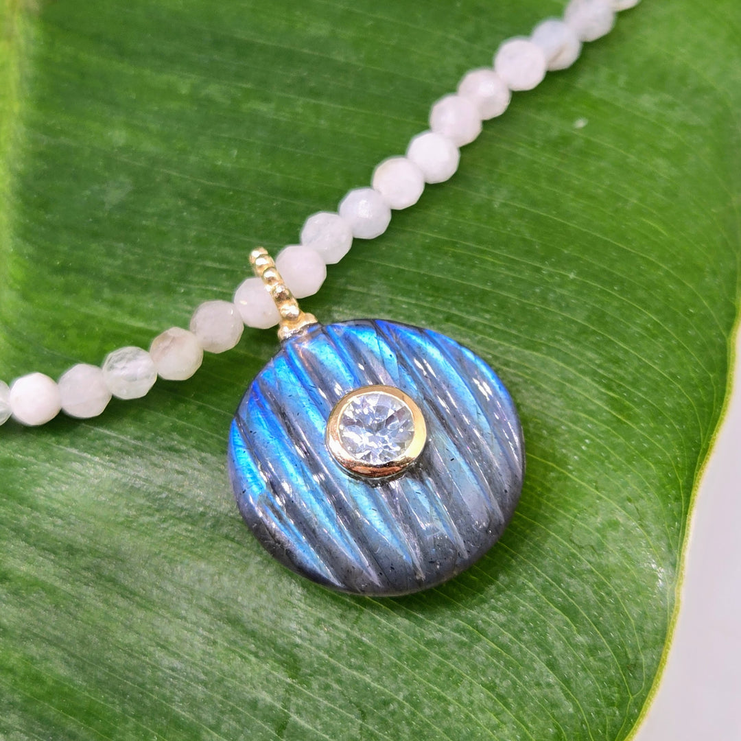 "Candy Necklace #1" 16" - 18" Necklace - Labradorite, Topaz, Aquamarine, Sterling