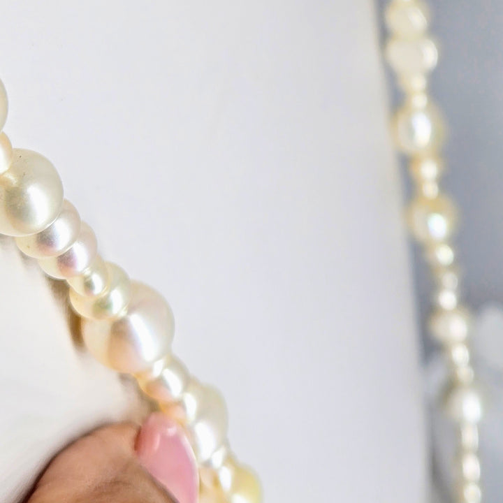 "Clutching Pearls" 36" Necklace - Pearls, Enhancer Clip