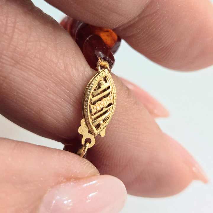 "Ancient Wisdom" 28" Necklace - Amber, 14k Gold