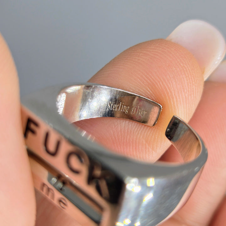 "F*ck It" Adj Sz Ring - Sterling Silver (comes with lighted display box)