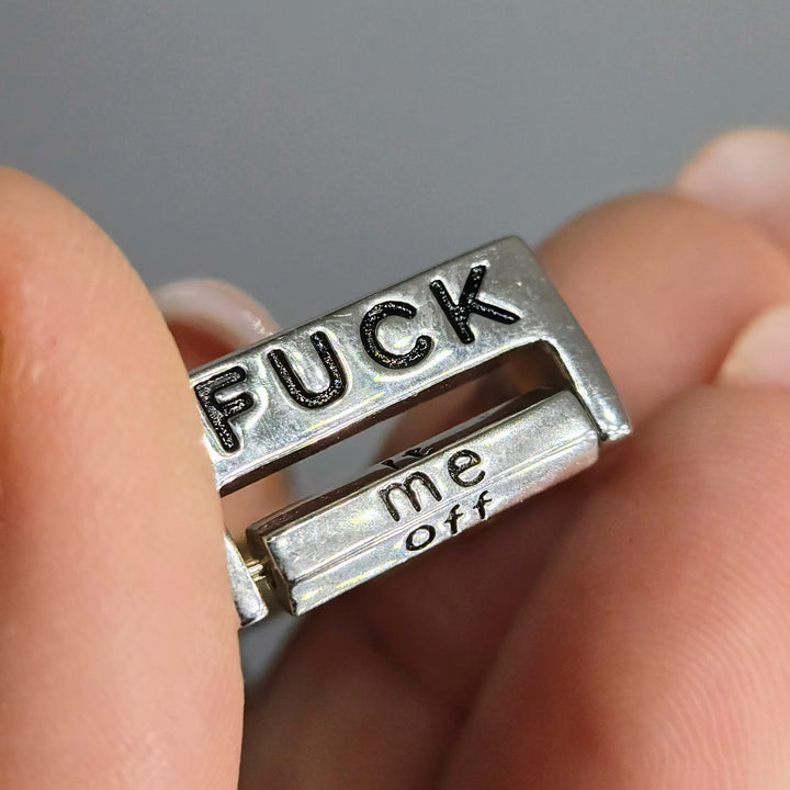 "F*ck It" Adj Sz Ring - Sterling Silver (comes with lighted display box)