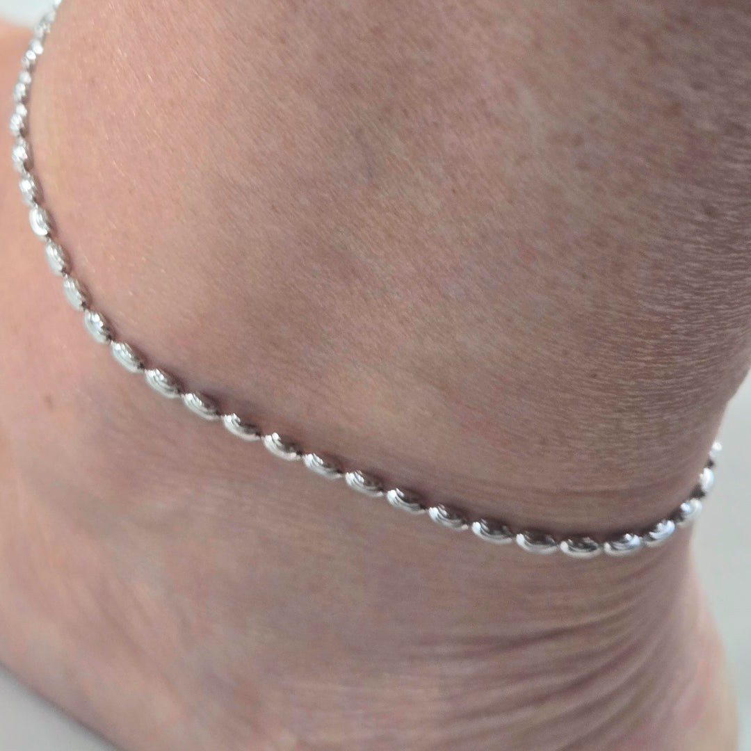 "Basically Beautiful" 9" - 11" Anklet - Anti-tarnish Sterling & Gold Sterling