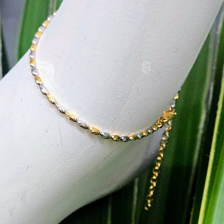 "Basically Beautiful" 9" - 11" Anklet - Anti-tarnish Sterling & Gold Sterling