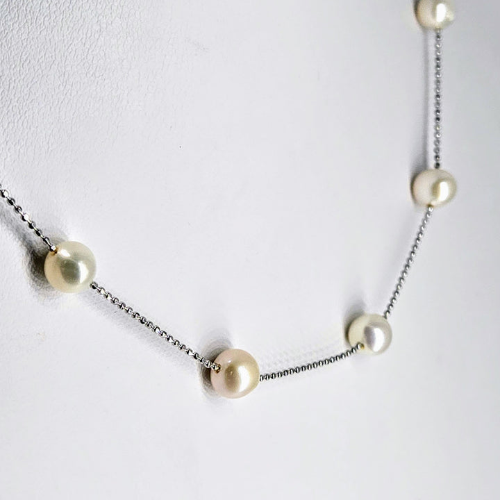 "My Cup Runneth Over" 18" Necklace - Pearls, Anti-tarnish Sterling