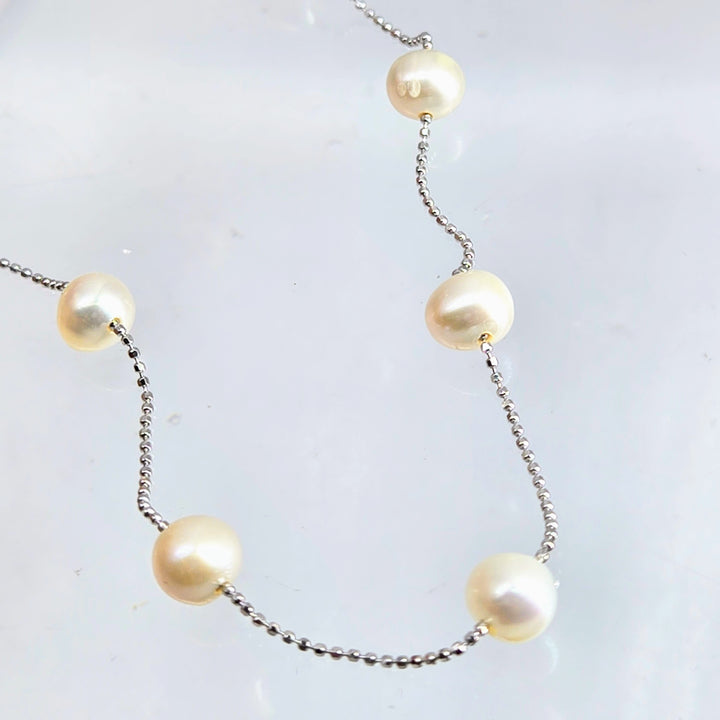 "My Cup Runneth Over" 18" Necklace - Pearls, Anti-tarnish Sterling