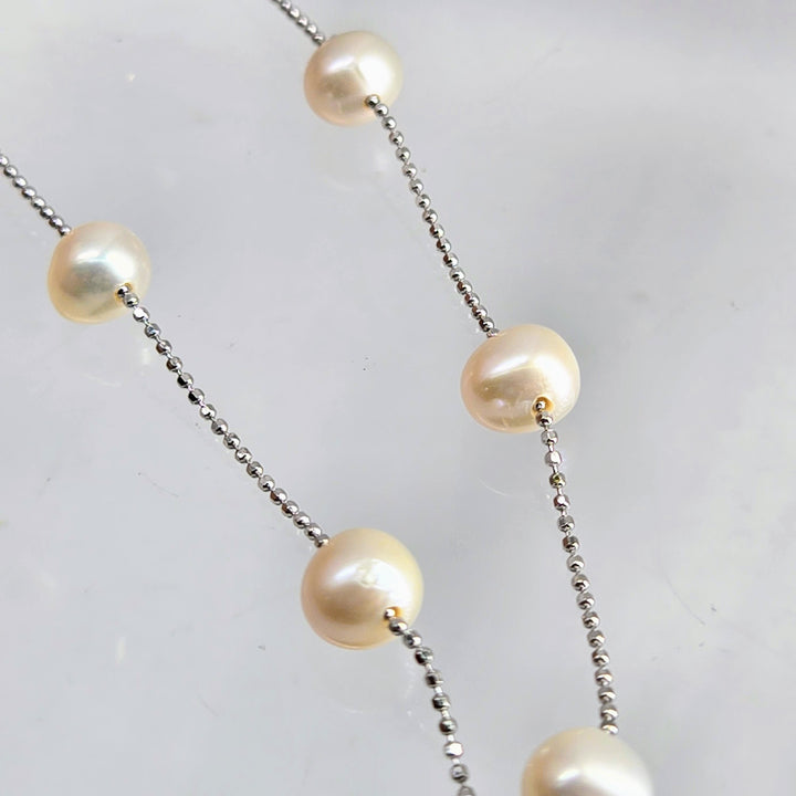 "My Cup Runneth Over" 18" Necklace - Pearls, Anti-tarnish Sterling