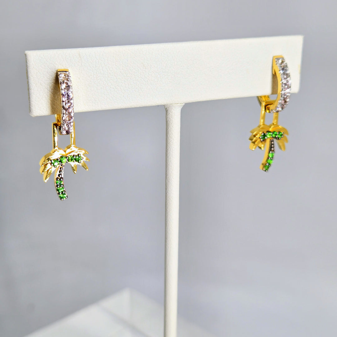 "Between 2 Palms" .5" - 1.25" Convertible Earrings - Tsavorite, Sapphire, 18k Gold Sterling