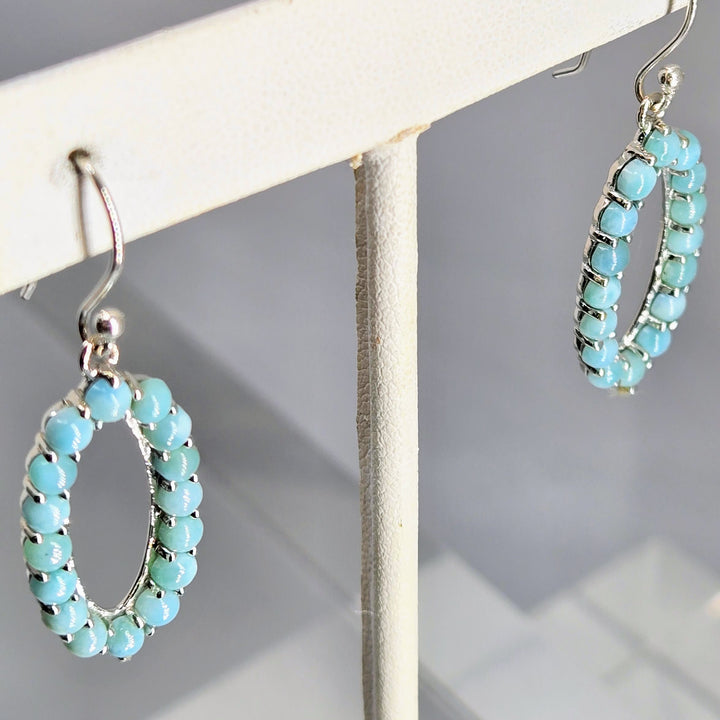 "Ocean Girlie" 1.75" Earrings - Larimar, Sterling