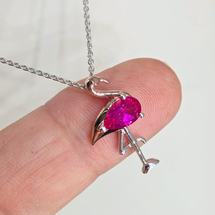 "Scarlet" .75" Pendant - Pink Sapphire, Anti-tarnish Sterling Rose Gold Accents